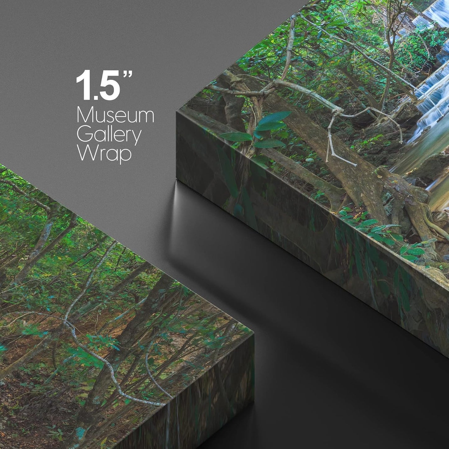 wall26 Canvas Print Wall Art Cascading Forest Waterfall Landscape Nature Wilderness Photography Modern Art Rustic Scenic Colorful Multicolor for Living Room, Bedroom, Office - 16"x24"