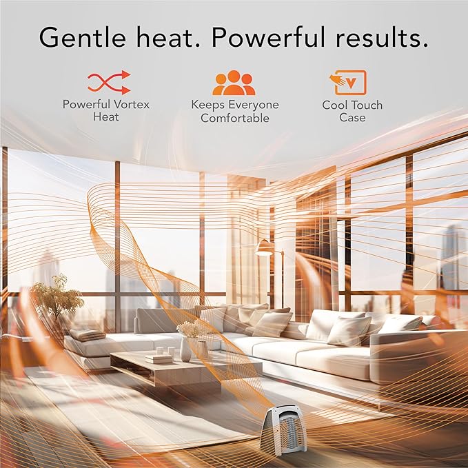 Vornado AVH10 (2025) Space Heater for Home, Fan Only Option, Digital Display with Adjustable Thermostat, Advanced Safety Features, Auto Climate Control, Whole Room Electric Heater for Indoors, White