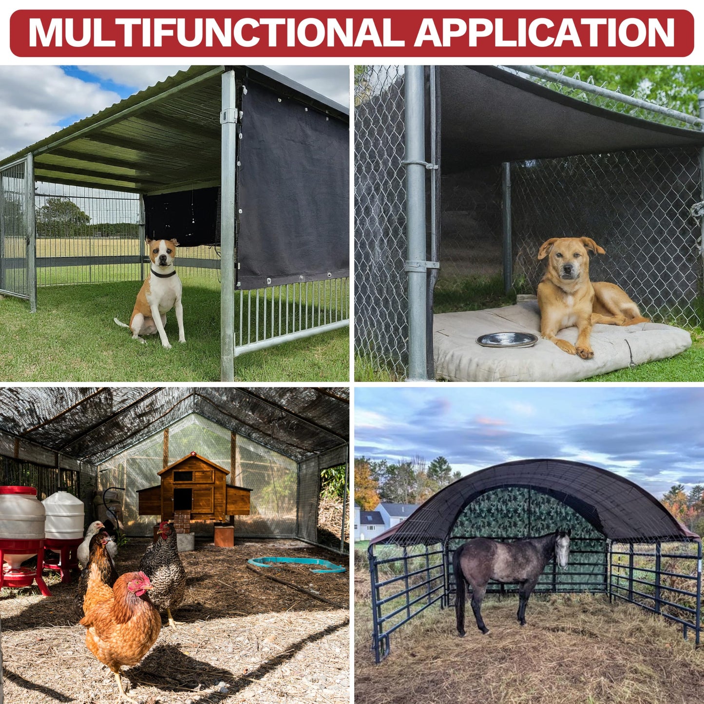 ShadeMart 90% Shade Cloth, Black 3' x 8' Outdoor Dog Shade Tarp, Shade Cover with Upgrade Grommets and Zip Ties, Sunblock Net for Garden Carport Chicken Coop Dog, We Custom Size