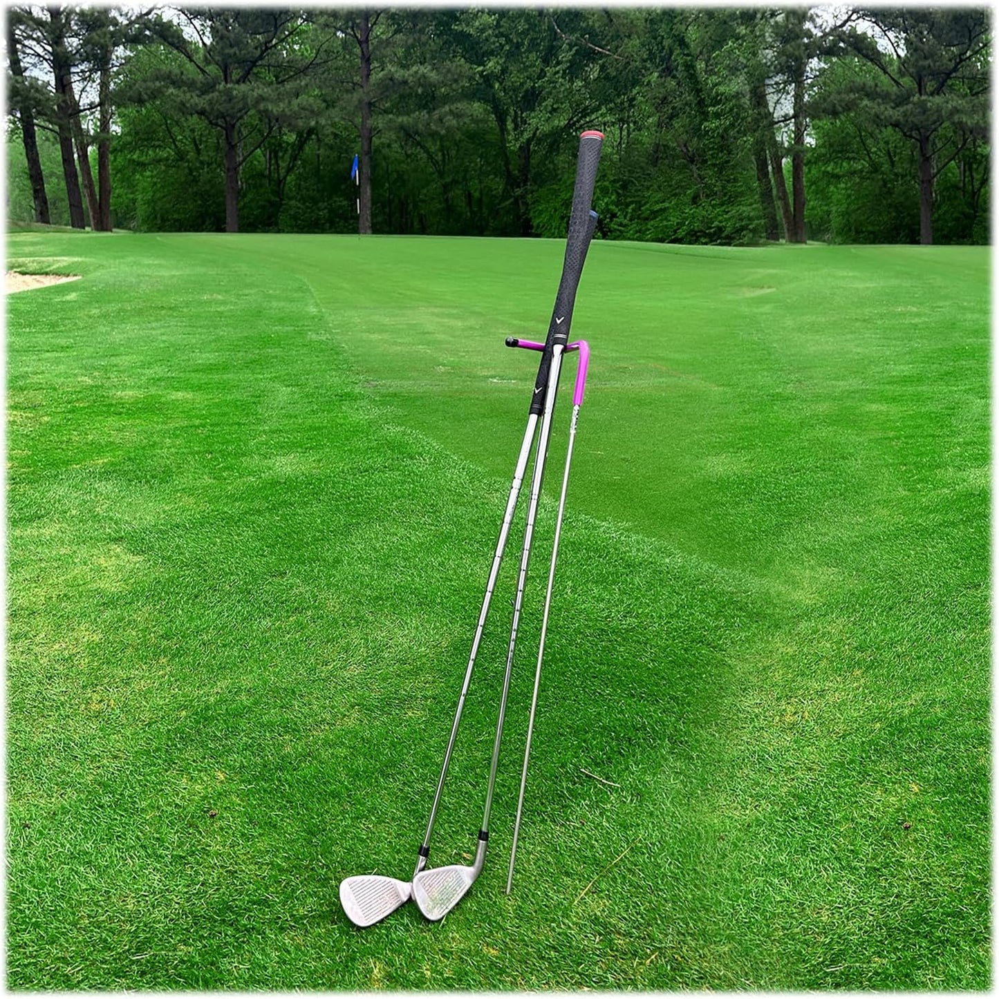 V-Shaped Golf Club Stand Keeps Your Clubs Clean, Dry & Visible, V-Stick Club Stand Made of Highly Durable Stainless Steel - Easy to Carry Golf Club Holder