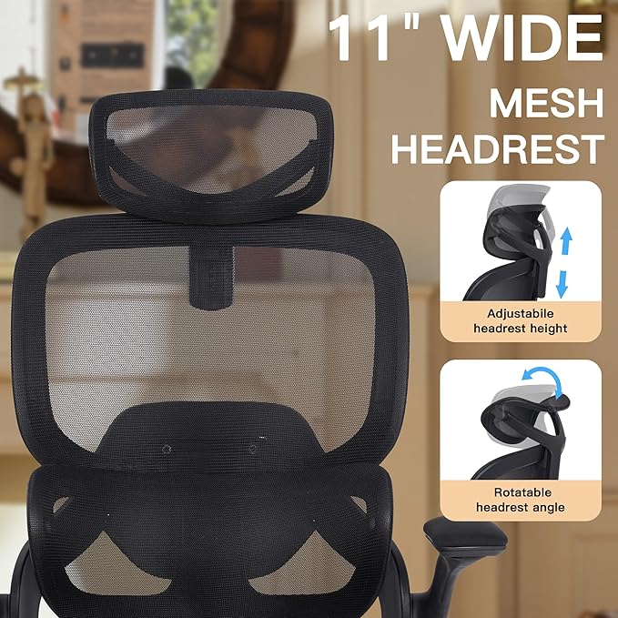 Big and Tall Office Chair Mesh Black Chair