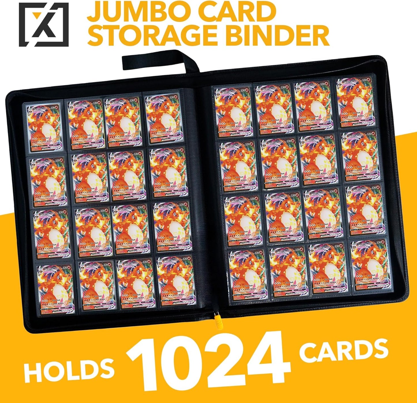 X PRO 1000+ Card Binder - Comes with 200 Card Sleeves | Compatible with TCG, Sports, MTG & More - Ringless Trading Card Binder | 1000 Pockets | TCG Binder (Midnight Blue)