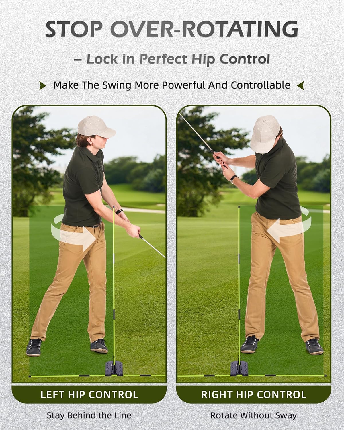 Golf Alignment Stick, Golf Swing Trainer with Angle Plate/Holder Sets, Posture Corrector Golf Trainging Aid, Swing Plane Trainer for Aiming, Putting, Swing/Golf Practice Tools