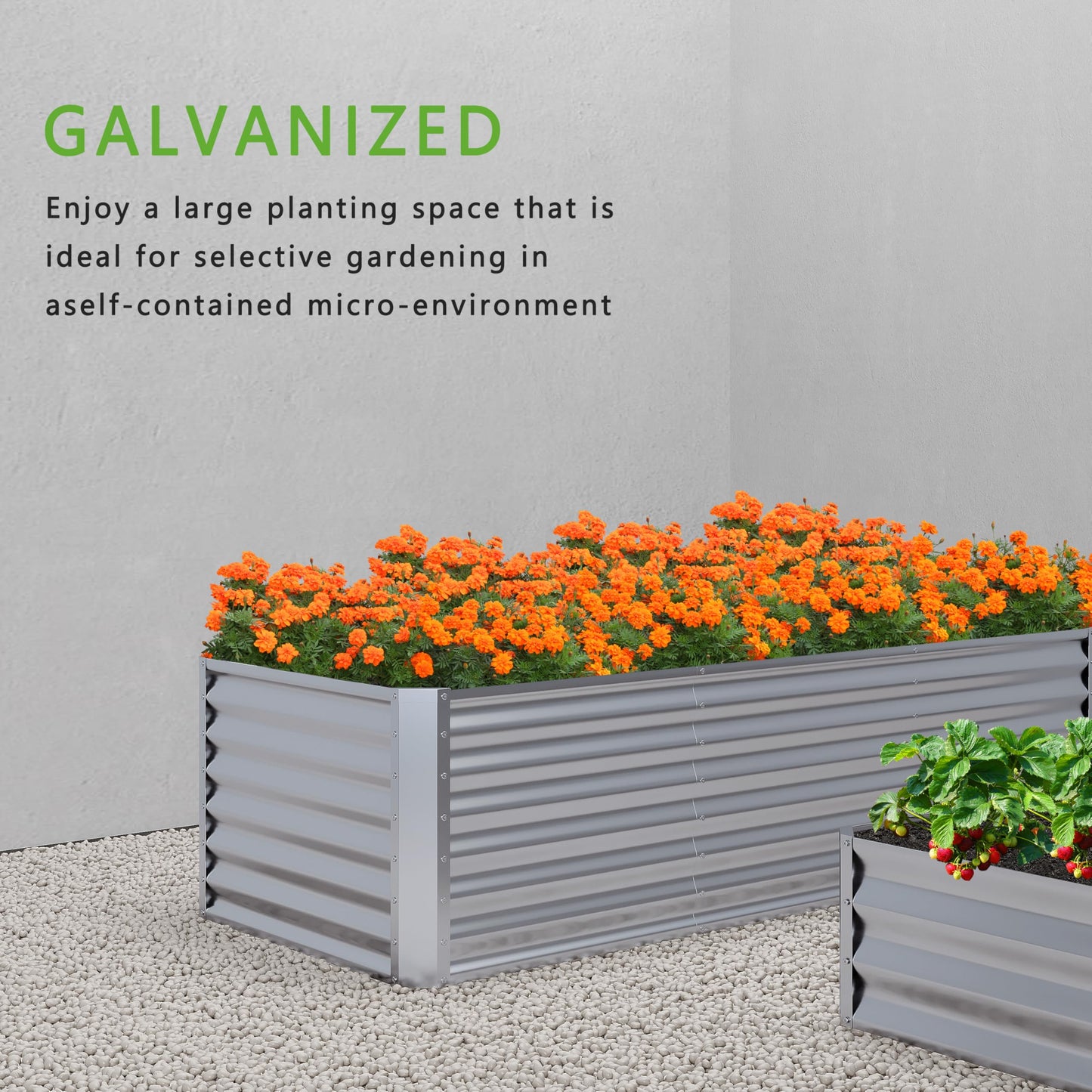 Nedenyou 4x2x2FT Galvanized Raised Garden Bed,Planter Raised Beds-Metal Garden Box,Large Plant for Outdoor Planting, Vegetables Bed，Flower,herb-Silver