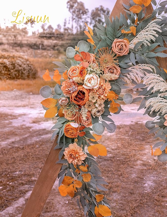 Wedding Arch Flowers, Artificial Flowers for Decoration, Large Flower Swag for Boho Styles Wedding Ceremony Floral Decor - Pack of 2