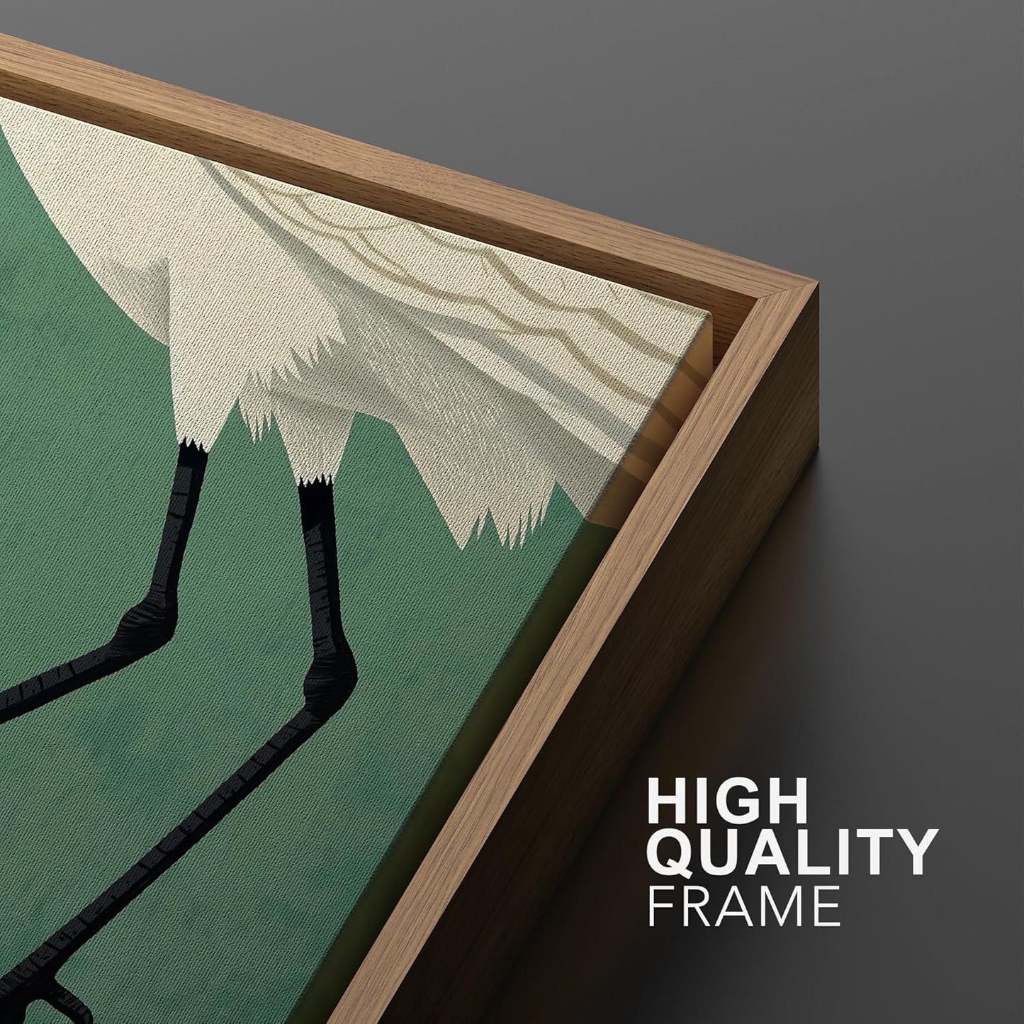 SIGNWIN Framed Canvas Print Wall Art Set Funny Crane Playing Golf Whimsical Bird Illustrations Modern Art Rustic Minimal for Living Room, Bedroom, Office - 24"x36"x2 Natural