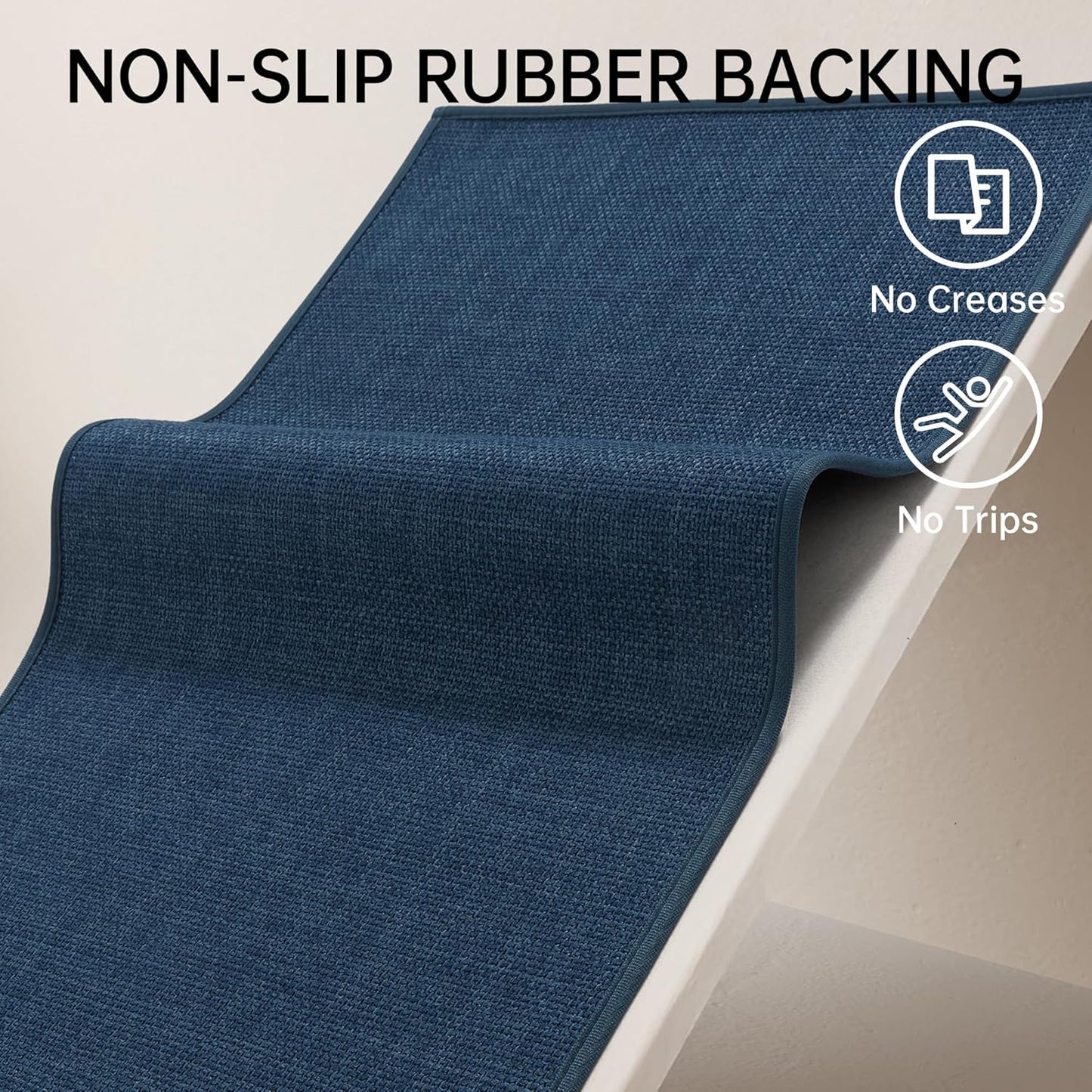 Mecko Bath Mat, Ultra Absorbent Quick Dry Bathroom Floor Mats-Upgraded Thin Cozy Cloth Bathroom Mat(Navy Blue,24"x48")