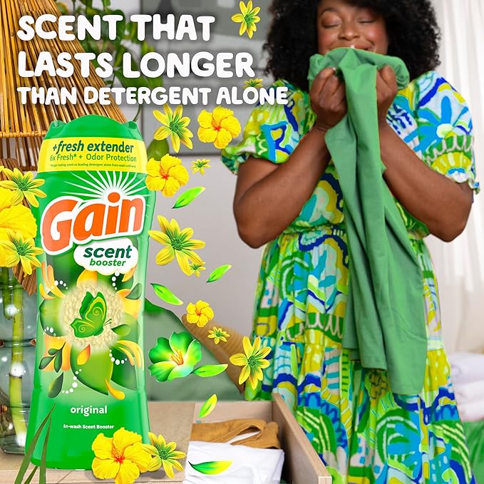 Gain In-Wash Laundry Scent Booster, Original Scent, 12.2 OZ, Fresh Extender + Odor Protection