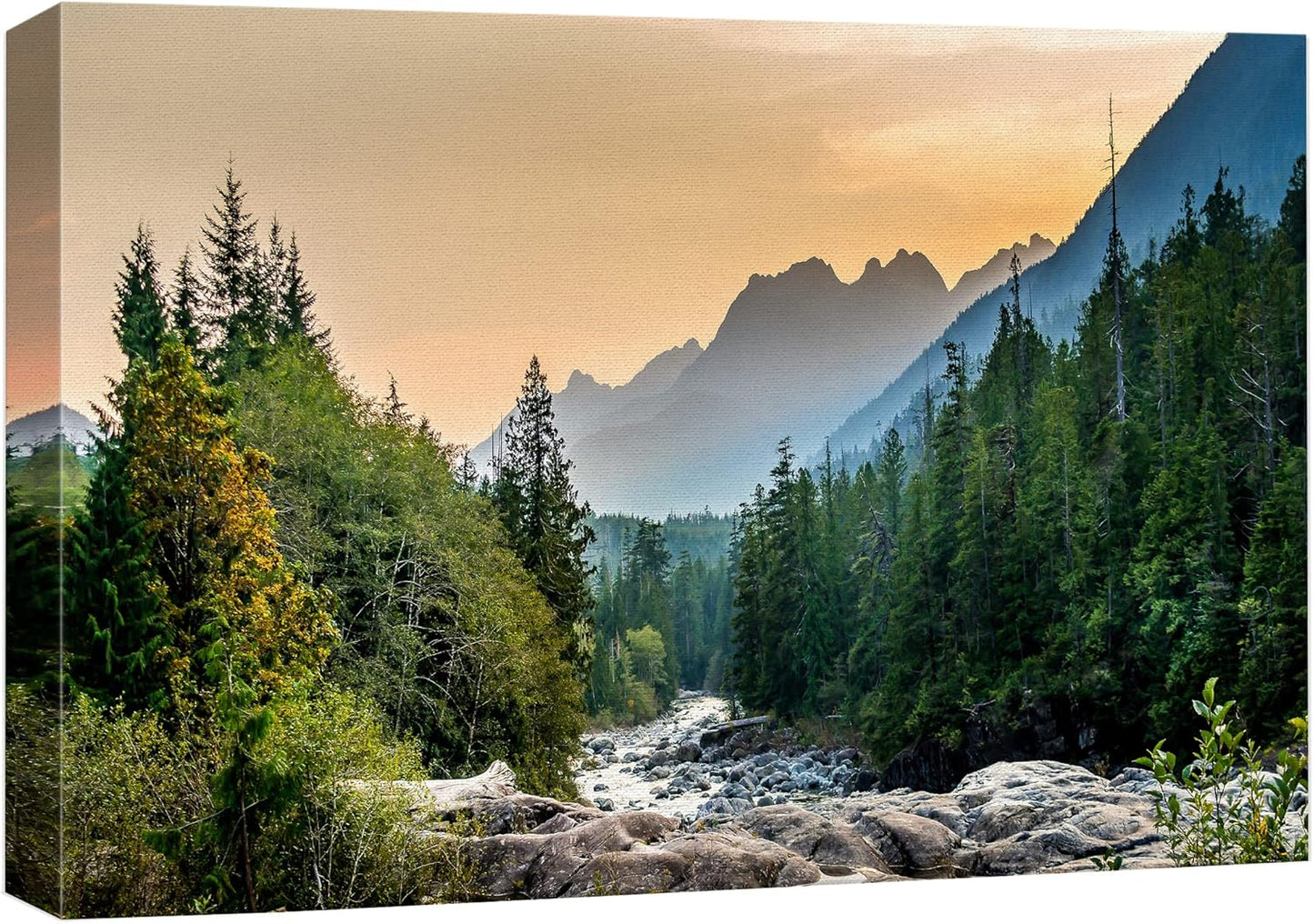 wall26 Canvas Print Wall Art Woodland Nursery Decor Colorado Forest River Rapid Rock Mountain Nature Wilderness Earth Scenery Rustic Scenic Landscape for Living Room, Bedroom, Office - 24"x36"