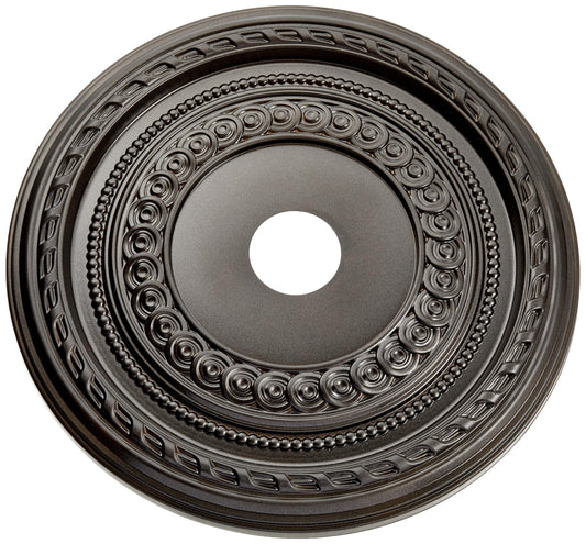 22Od X 3 1/2Id X 1P Cole Thermoformed Pvc Ceiling Medallion (Fits Canopies Up To 6), Metallic Black Night
