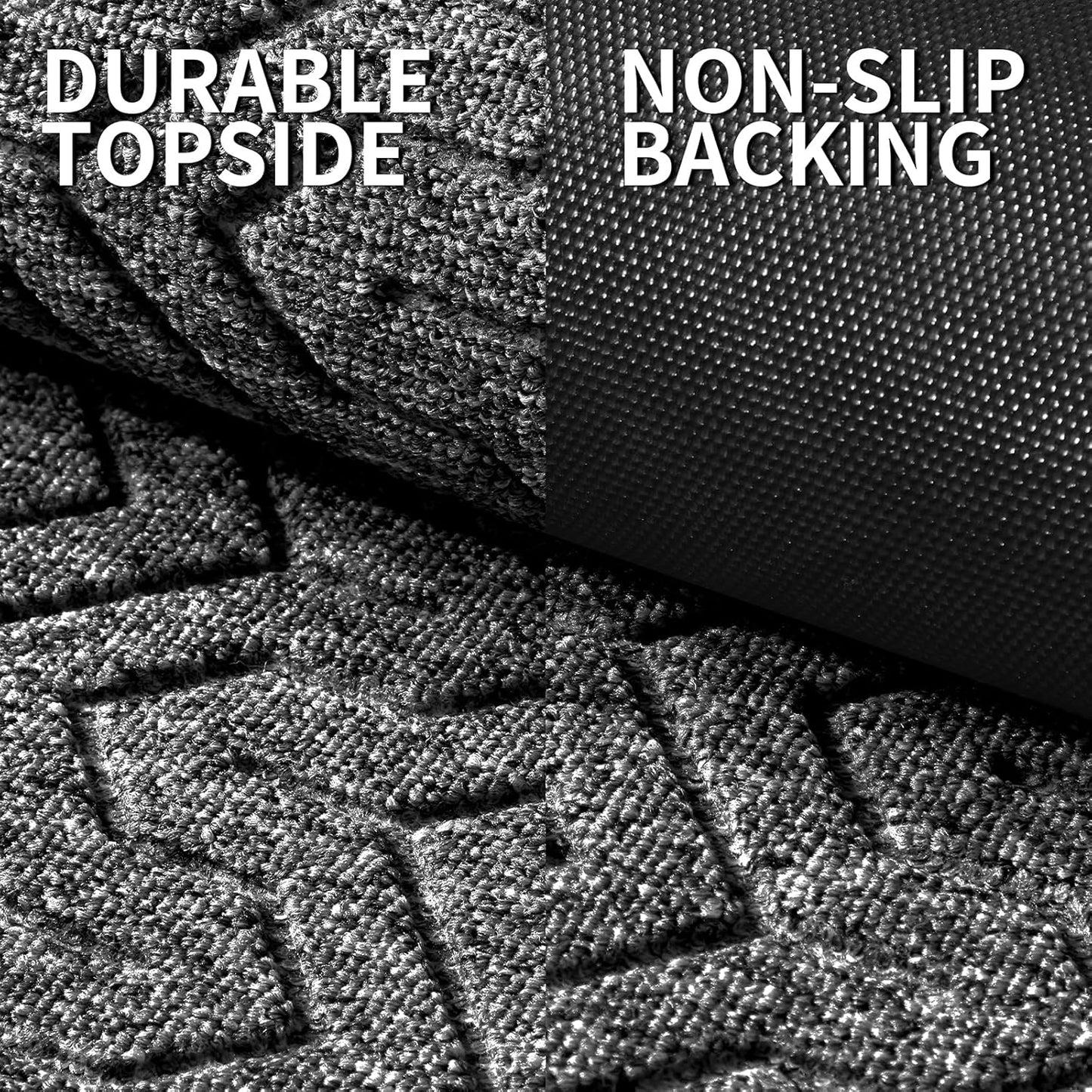 Yimobra Front Door Mat Outside Entrance 29.5x17, Waterproof Heavy Duty Outdoor Mats for Front Door, Non Slip Rubber Entry Mat for Garage Patio Indoor, Mix Grey