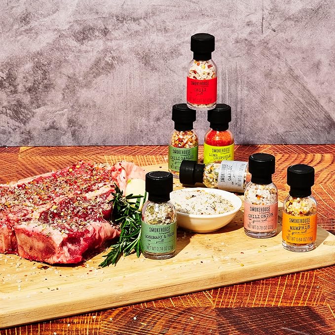 Smokehouse by Thoughtfully, Gourmet Ultimate Grilling Spice Set with Birthday Wrap, Includes 20 BBQ Seasonings & Rubs Like Chili Garlic, Italian, and Cajun, Gift for Him, Dad, or Grill Lovers