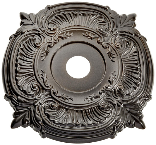 22Od X 3 1/2Id X 1P Attica Thermoformed Pvc Ceiling Medallion (Fits Canopies Up To 7 3/4), Metallic Black Night