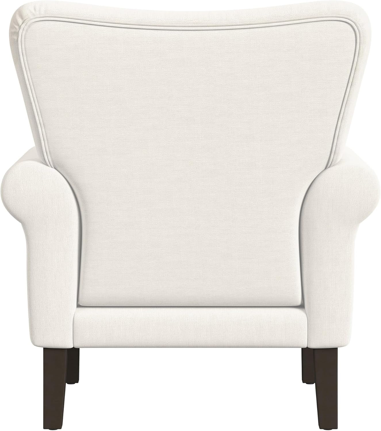 Home Decor | Upholstered Rolled Arm Accent Chair | Accent Chairs for Living Room & Bedroom | Decorative Home Furniture - Cream Solid Woven