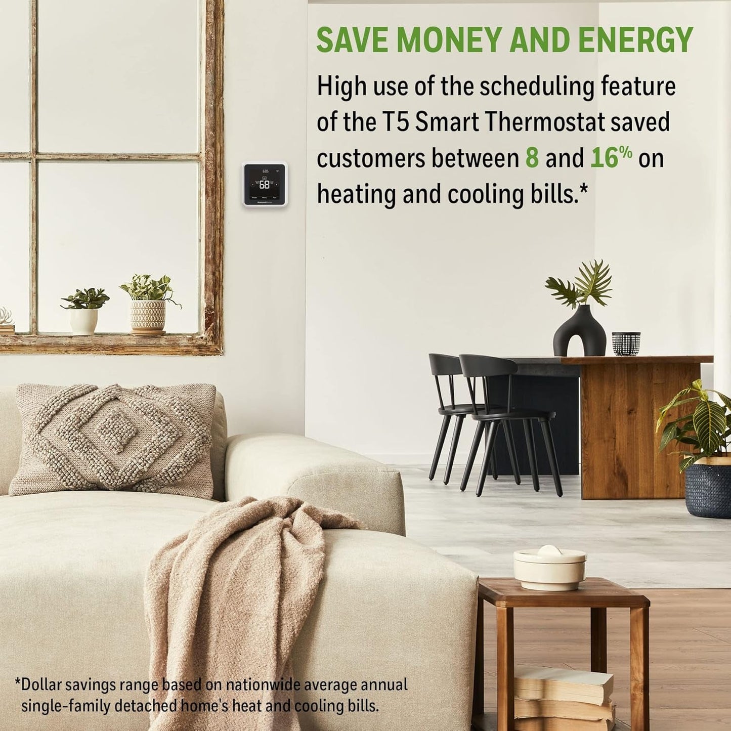 RTH8800WF2022, T5 Wifi Smart Thermostat, 7 Day-Programmable Touchscreen, Alexa Ready, Geofencing Technology, Energy Star, C-Wire Required