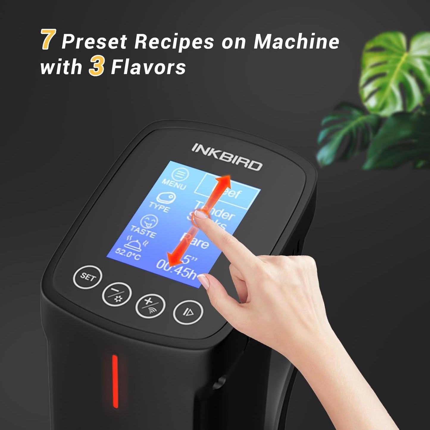 WIFI Sous Vide Cooker ISV-100W, 1000 Watts Sous Vide Machine Immersion Circulator with 14 Preset Recipes on APP & Calibration Function, Thermal Immersion, Fast-Heating with Timer