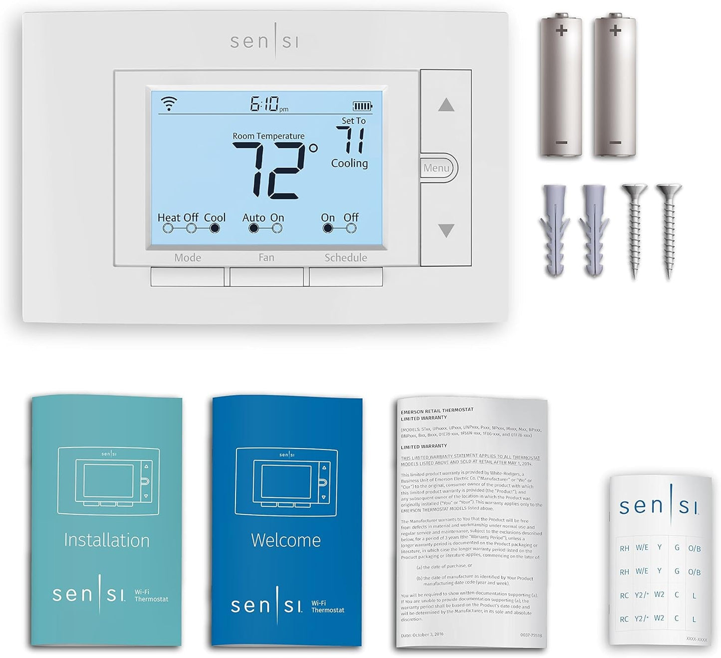 Sensi Smart Thermostat, 100 Years of Expertise, Wi-Fi, Data Privacy, Programmable, Easy DIY Install, Works with Alexa, Energy Star Certified, Mobile App, ST55