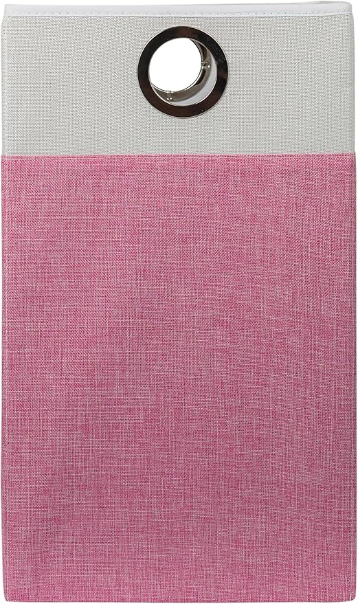BIRDROCK HOME Folding Cloth Laundry Hamper with Handles | Dirty Clothes Sorter | Easy Storage | Collapsible | Pink and White