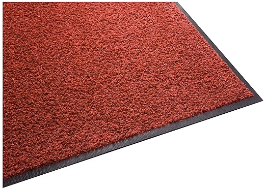 Guardian Platinum Series Indoor Wiper Floor Mat, Rubber with Nylon Carpet, 5'x12', Red