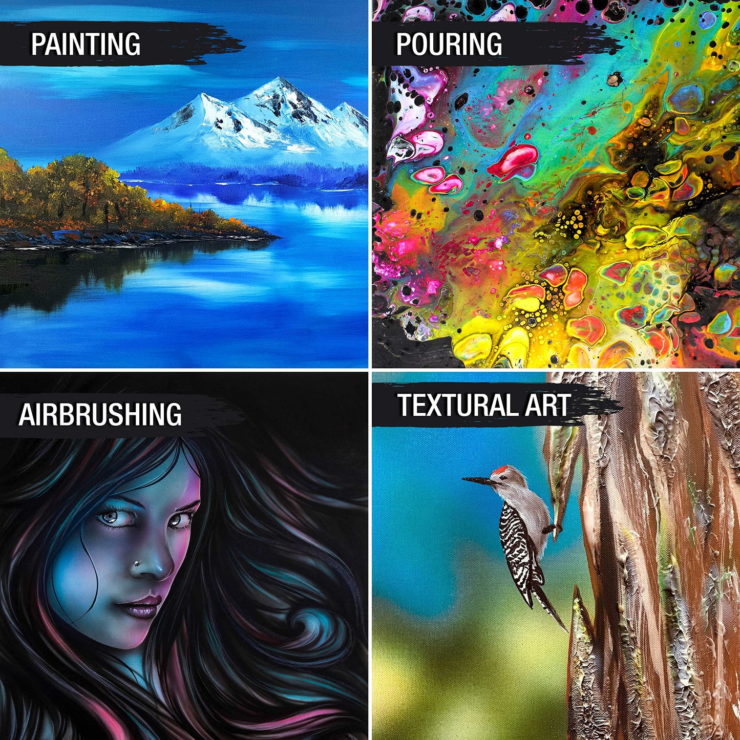 U.S. Art Supply X-Large Stretched Canvas for Painting 24x60 inch Gallery Depth 1-1/2" Thick, 2-Pack - 12oz Acrylic Gesso Triple Primed, Professional Artist Quality, 100% Cotton - Oil, Pouring Paint
