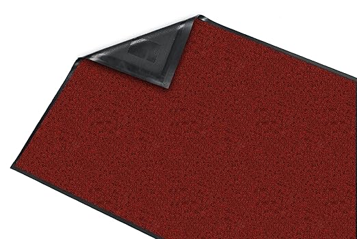 Guardian Platinum Series Indoor Wiper Floor Mat, Rubber with Nylon Carpet, 5'x11', Red