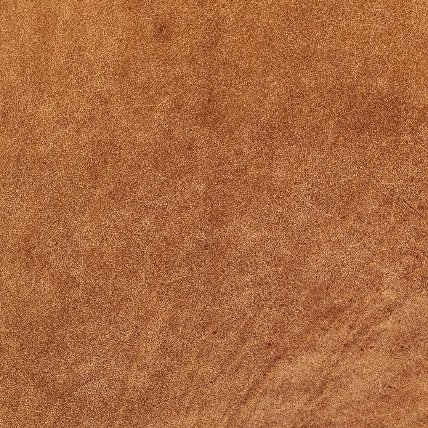 POLY & BARK Turin Ottoman in Full-Grain Pure-Aniline Dyed Italian Tanned Leather in Cognac Tan