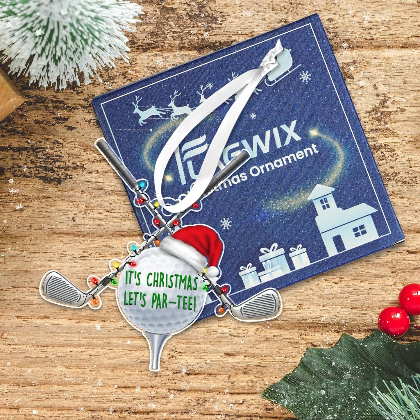 FLAGWIX Christmas Golf Gifts for Men Women - Acrylic Ornaments 2025 Tree Decorations - Golf Ornaments for Christmas Tree, Funny Sports Ornament Gifts for Men Dad Husband
