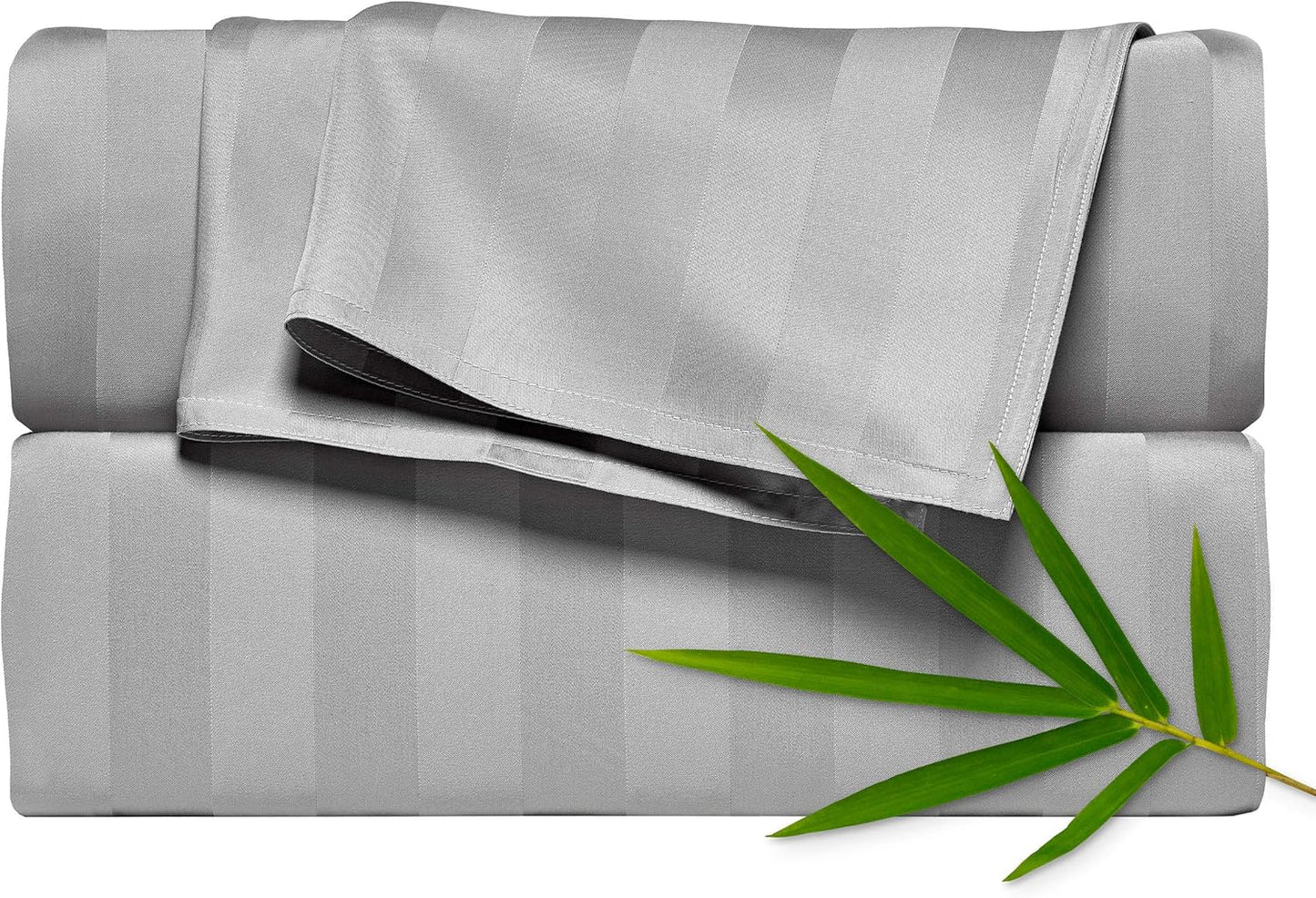 King Sheets by Pure Bamboo, Genuine 100% Organic Viscose Derived from Bamboo Bed Sheet Set, Luxuriously Soft & Cooling, Double Stitching, Lifetime Quality Promise (King, Jacquard Silver)
