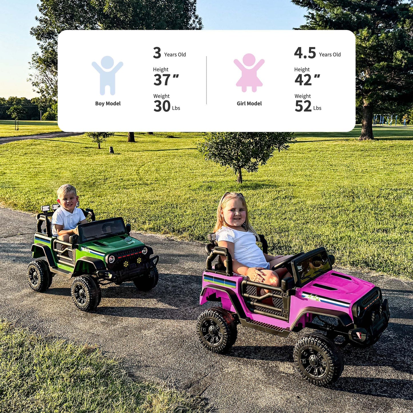 Hikiddo 24V Kids Ride on Car, Kids Electric Vehicles Car Ride on Toy Truck for Toddlers 3-5 w/Remote Control, 400W Motor - Pink