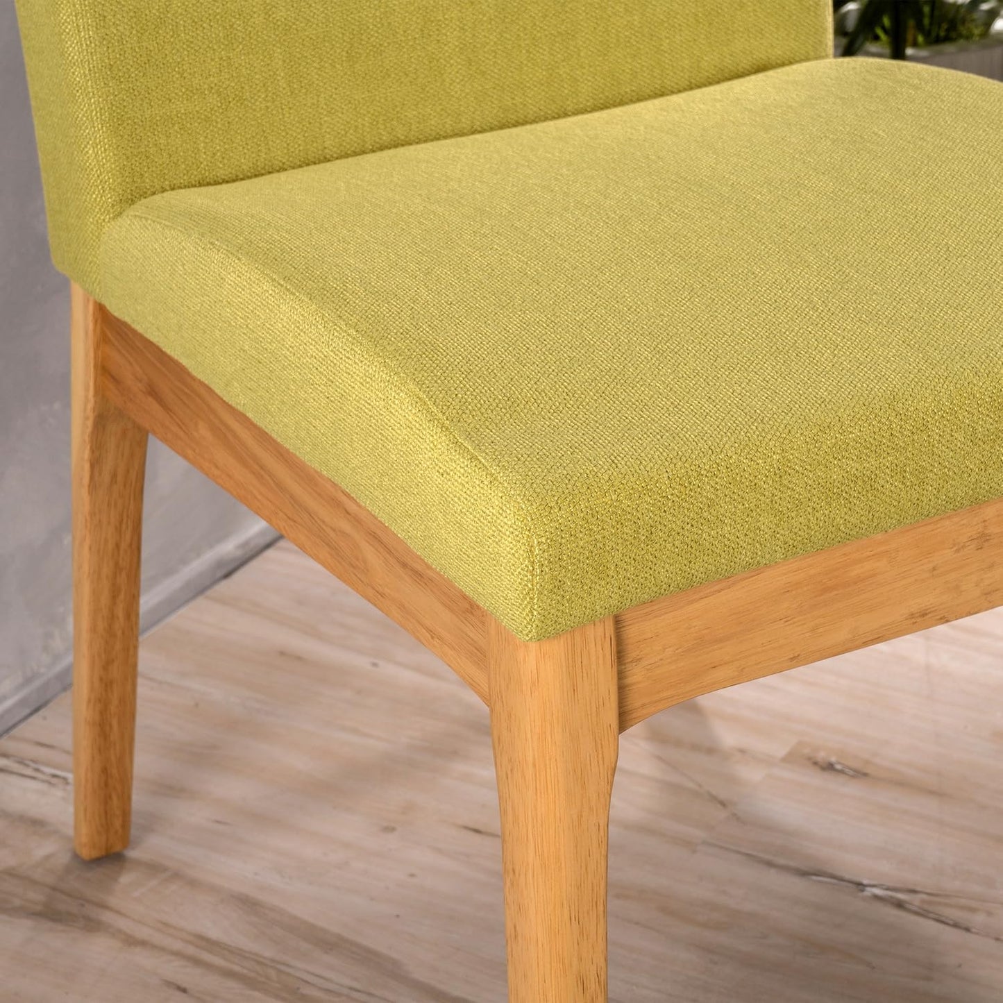 GDF Studio Katherine Mid Century Modern Green Tea Fabric/Oak Finish Dining Chair (Set of 2)