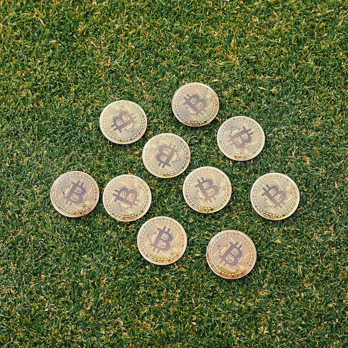 Bitcoin Golf Ball Markers Value Pack - Works with Most Hat Magnetic Clips and Divot Repair Tools Men and Women Golf Gift Accessories Funny Ball Mark Bulk Lot