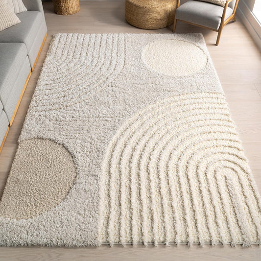 nuLOOM Gloria Abstract Shag Accent Rug, 2x3, Beige