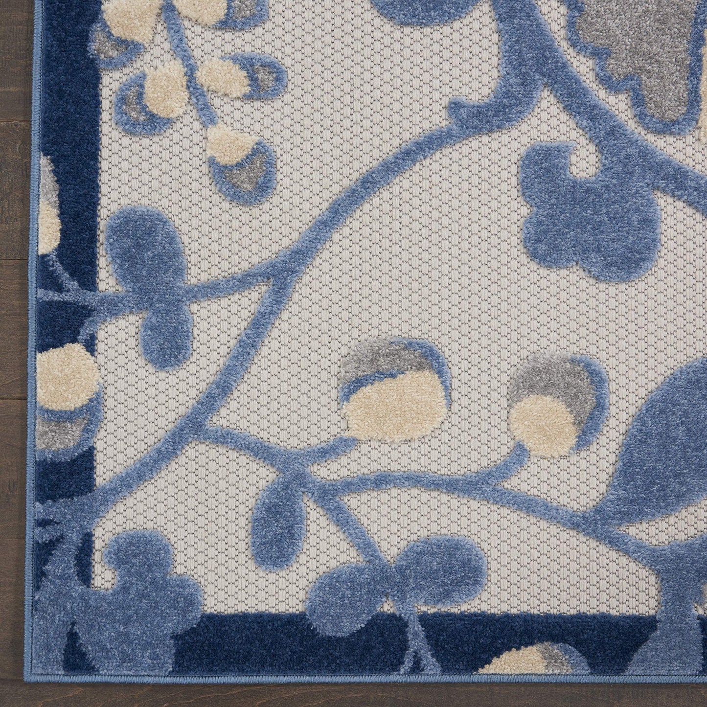 Nourison Home Aloha Blue Grey 3'6" x 5'6" Area Rug - Easy Clean, Non Shedding, Bed Room, Living Room, Dining Room, Kitchen (4' x 6')