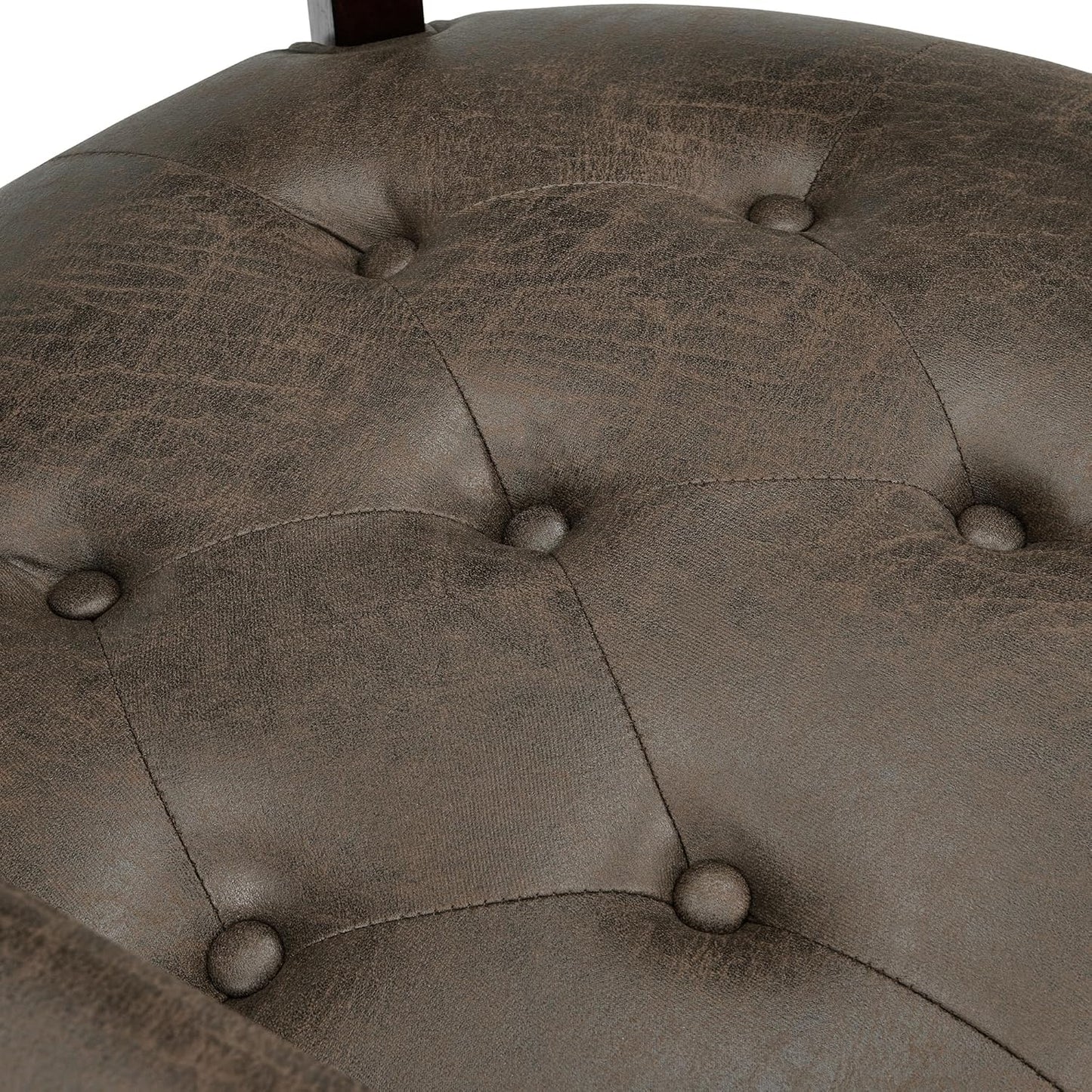 LEEMTORIG Large Dining Chairs with Casters and Arms, Rolling Dining Chairs with Wheels, Boss Caption's Chairs, 26" D x 25.2" W x 31.5" H, Espresso Legs & Dark Brown Fabric SY-318-DK
