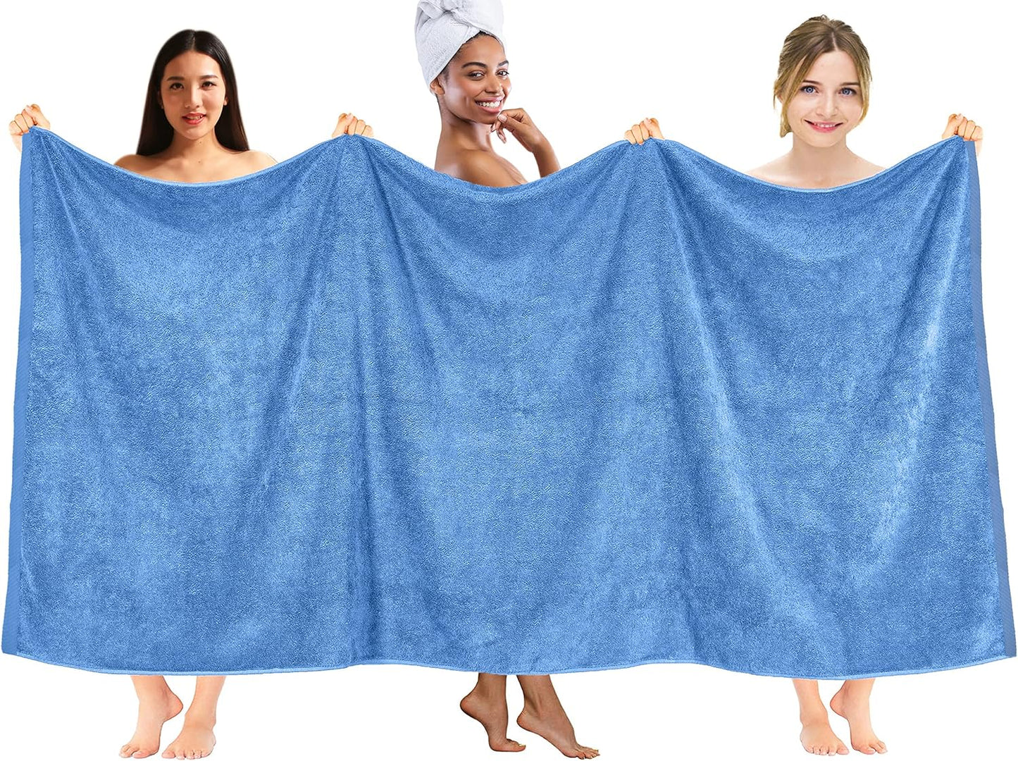 DAN RIVER Pack of 1 Bath Sheet 40x80 Inches, Luxury Bath Towel Set, Extra Large and Quick Dry Soft Cotton Towels - Medium Blue