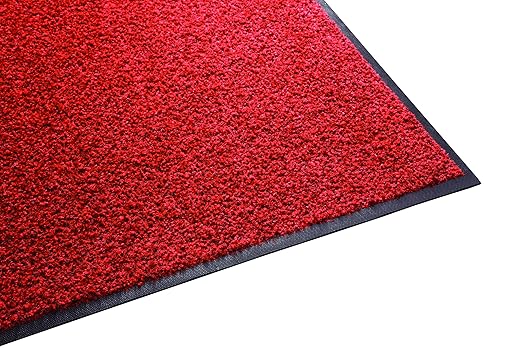 Guardian 94040515 Platinum Series Indoor Wiper Floor Mat, Rubber with Nylon Carpet, 4' x 5', Red
