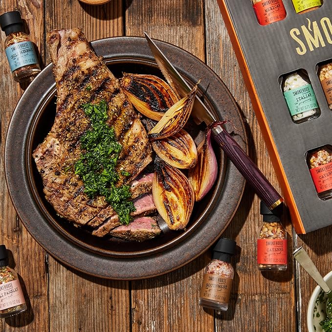 Smokehouse by Thoughtfully, Gourmet Ultimate Grilling Spice Set with Birthday Wrap, Includes 20 BBQ Seasonings & Rubs Like Chili Garlic, Italian, and Cajun, Gift for Him, Dad, or Grill Lovers