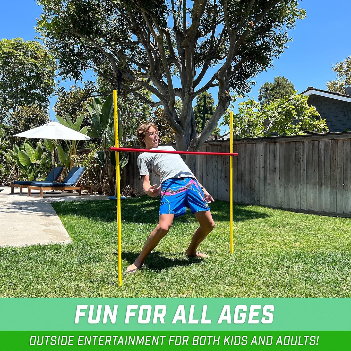 GoSports Lawn Limbo Game for Kids and Adults - Stake into Grass or Sand