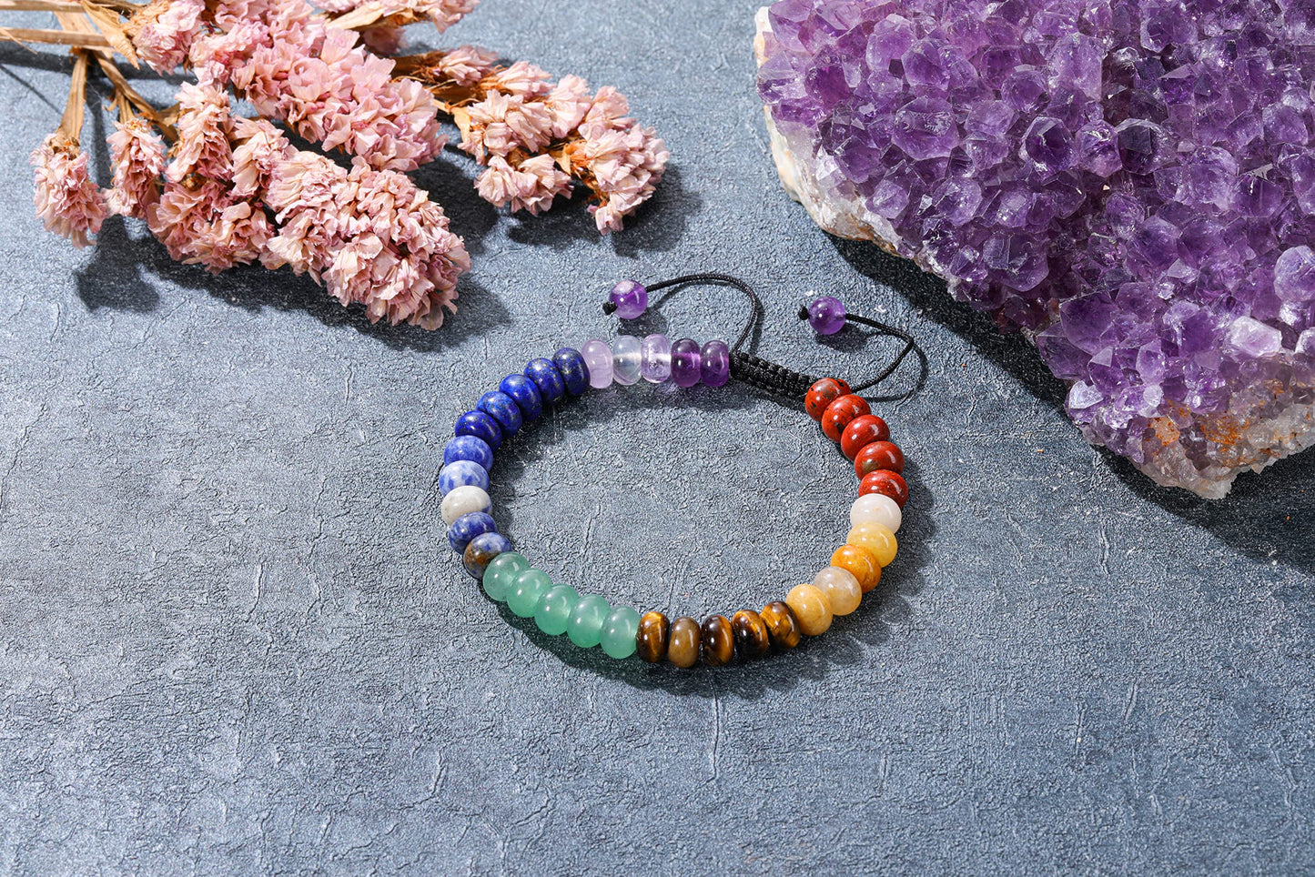 Top Plaza 3 Pcs Chakra Bead Bracelet 7 Chakra Healing Crystals Bracelet Yoga Stone Beads Bracelets Meditation Relax Anxiety Bracelets for Women Men