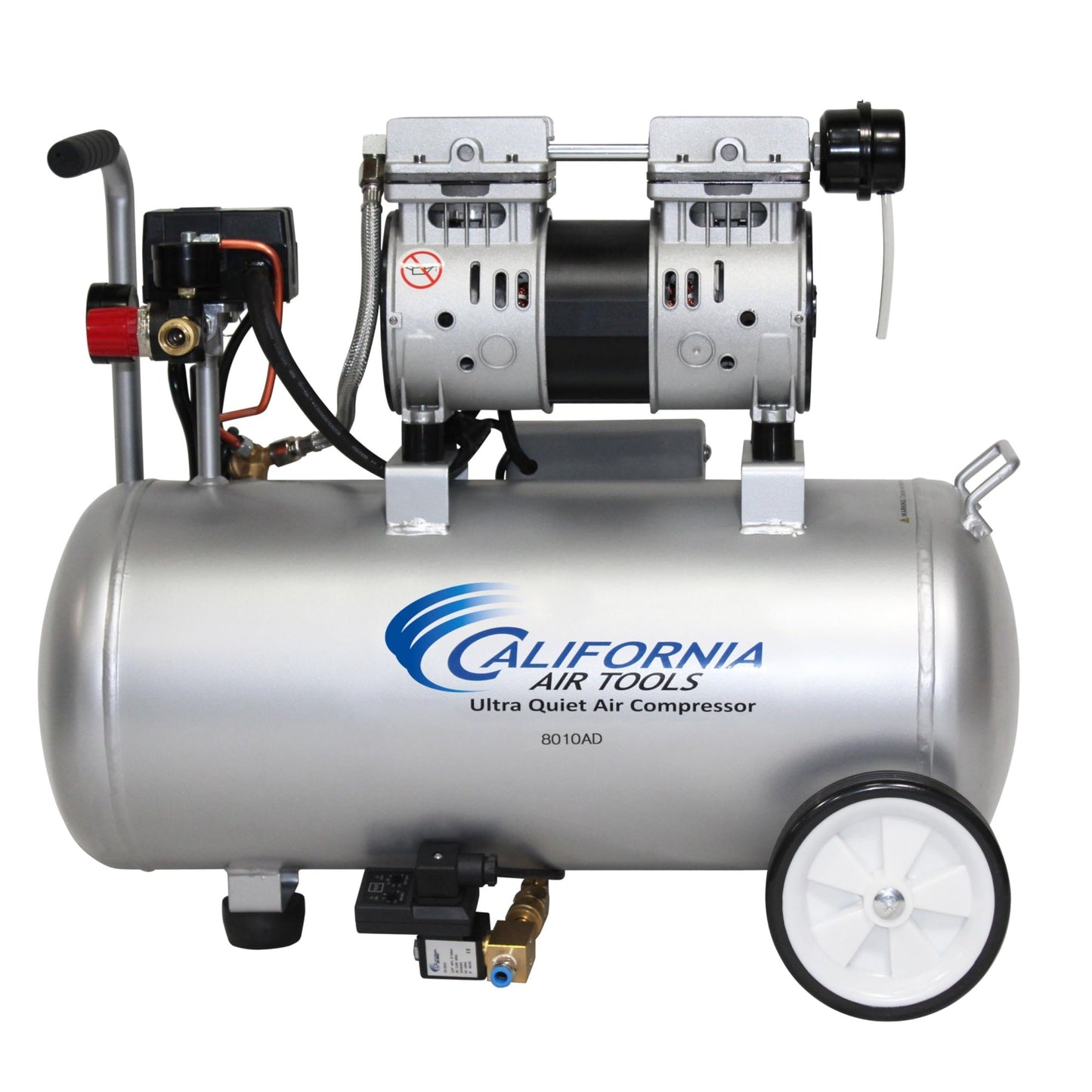 California Air Tools 8010AD Ultra Quiet & Oil-Free 1.0 Hp, 8.0 Gal. Steel Tank Air Compressor w/Auto Drain