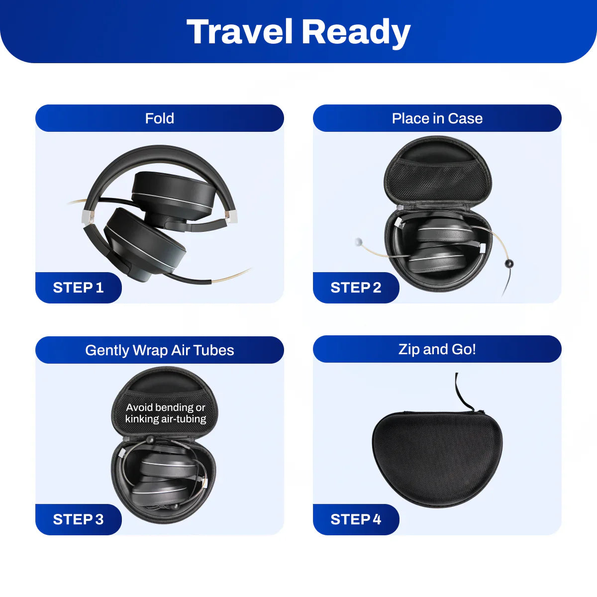 EMF Radiation-Free Air Tube Over-Ear Headphones