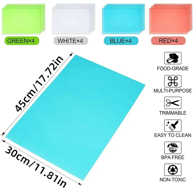 4PCS EVA Refrigerator Liner Mats