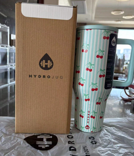 NEW HydroJug Traveler -  40 Oz Water Bottle With Handle & Flip Straw - Fits In Cup Holder, Leak Resistant Tumbler