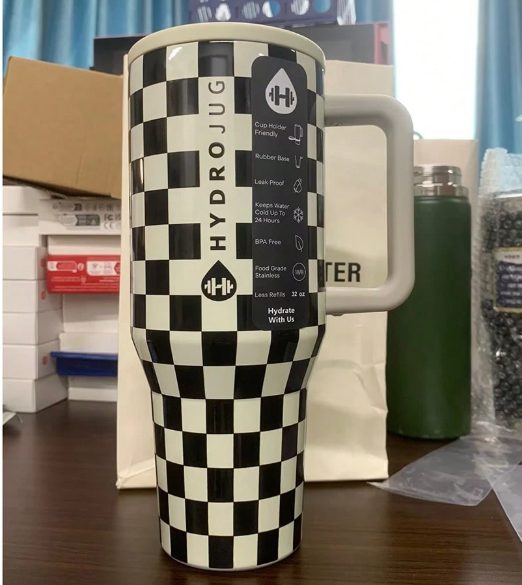NEW HydroJug Traveler - 40 Oz Water Bottle With Handle & Flip Straw - Fits In Cup Holder, Leak Resistant Tumbler