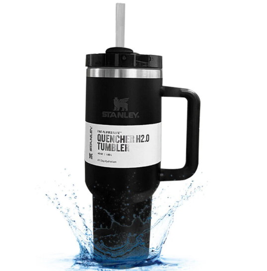 Stanley 40 Oz Stainless Steel Tumbler Double Wall Vacuum Insulated Portable Drinking Cup Travel Iced Coffee Mug Summer Drinkware With Handle And Straw, Perfect For Travel, Home, Office, Gift, Ice Drinks And Hot Drinks