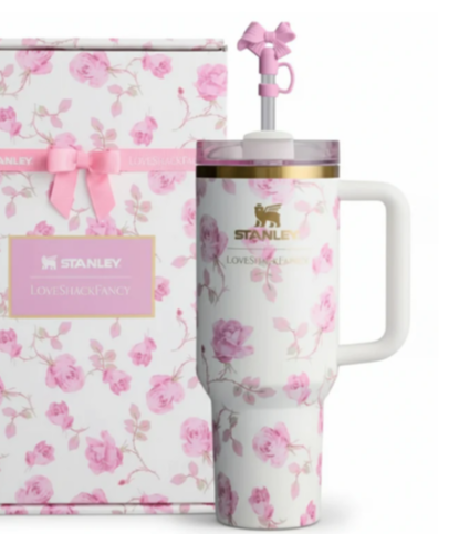 Stanley L.O.V.E.Shack White 40 Oz Double-Wall Vacuum Insulated Stainless Steel Tumbler With Handle & Straw Hot Cold Drink Cup Gift Box Pack For Travel Home Office Christmas Birthday Valentine's Day Gifts