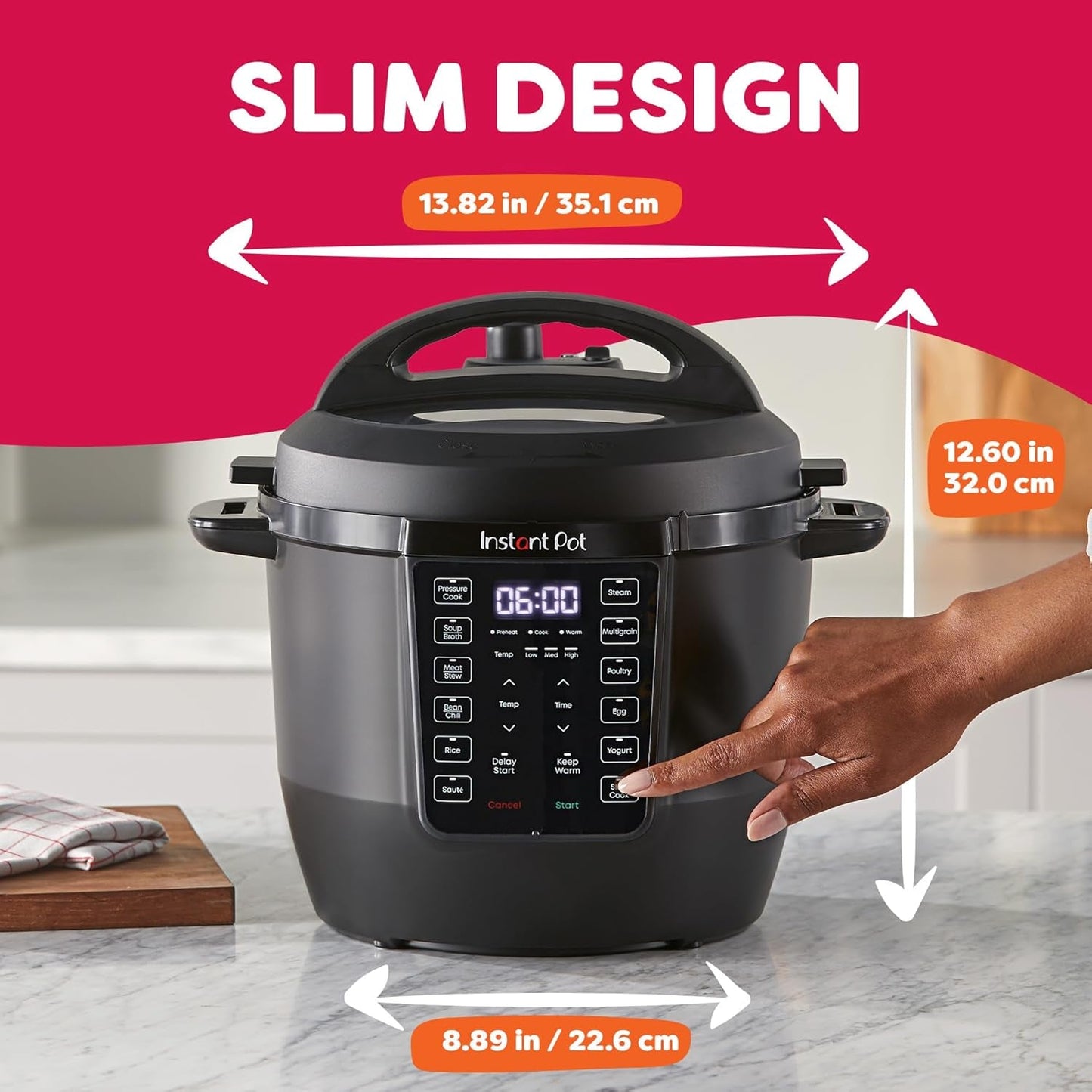 6QT RIO 7-In-1 Multi-Cooker, Pressure Cooker, Slow Cook, Sauté, Steam, Rice Maker, Yogurt, & Warmer, Black, 6 Quarts