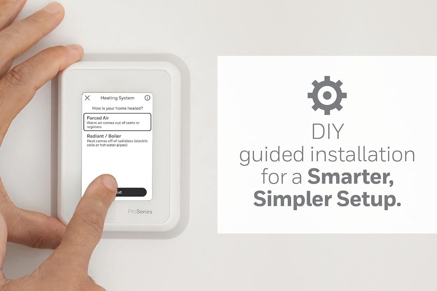T9 Wifi Smart Thermostat with 1 Smart Room Sensor, Touchscreen Display, White