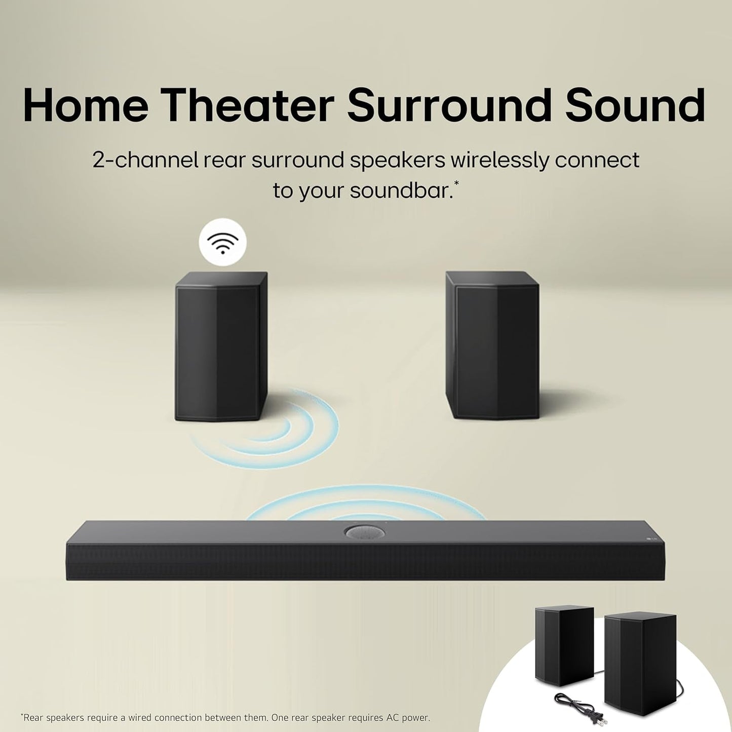 S40TR 4.1 Ch. Home Theater Soundbar with Rear Surround Speakers and Wireless Subwoofer, Wow Interface, Dolby Audio, AI Sound Pro, 2024 Model, Amazon Exclusive