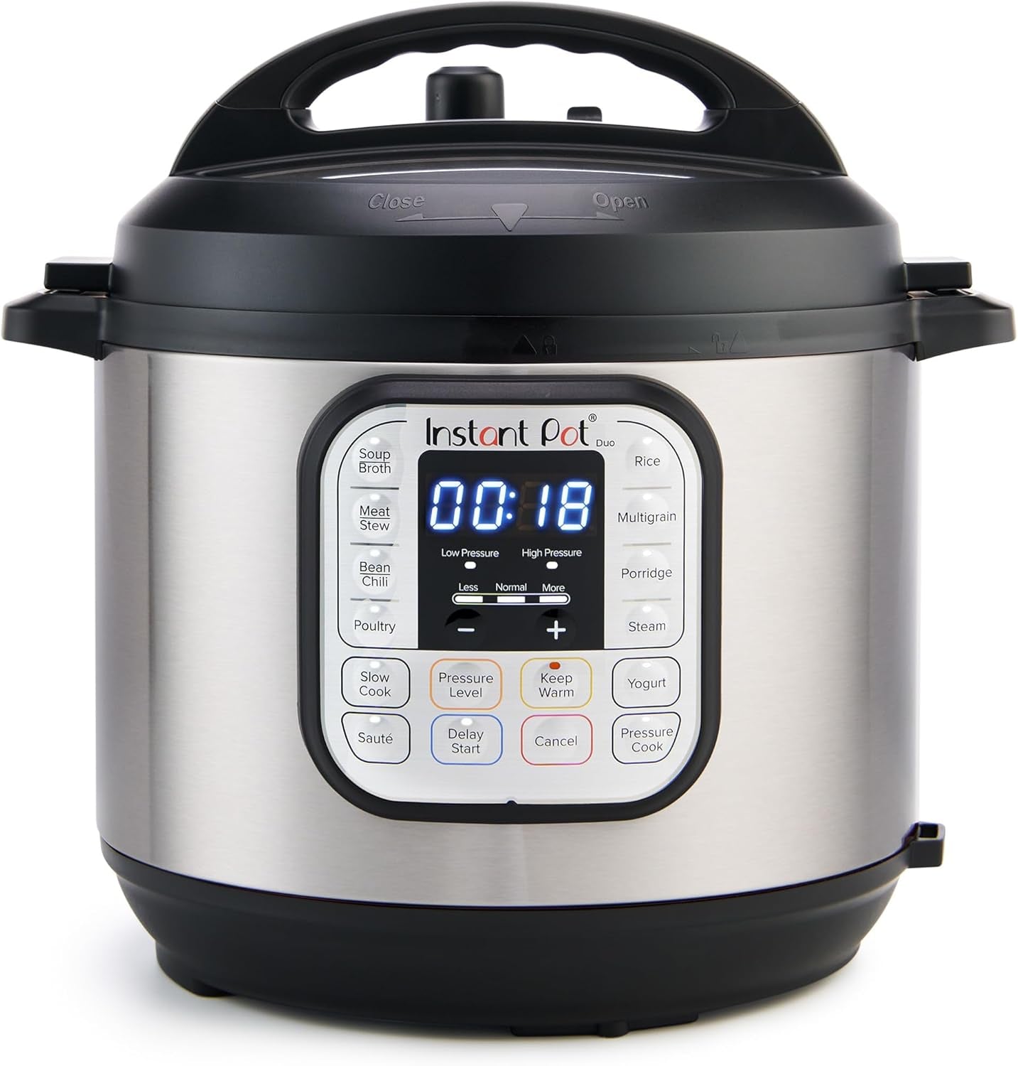 Duo 7-In-1 Electric Pressure Cooker, Slow Cooker, Rice, Steamer, Sauté, Yogurt Maker, Warmer & Sterilizer, Includes App with over 800 Recipes, Stainless Steel, 6 Quart